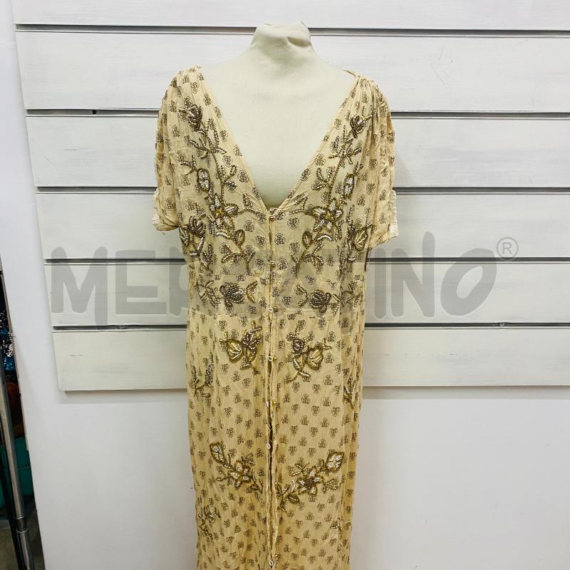 ABITO DONNA STILE INDIANO BEIGE DISEGNI E CORALLINI CHIUSURA BOTTONI | Mercatino dell'Usato Lago patria - giugliano in c. 1