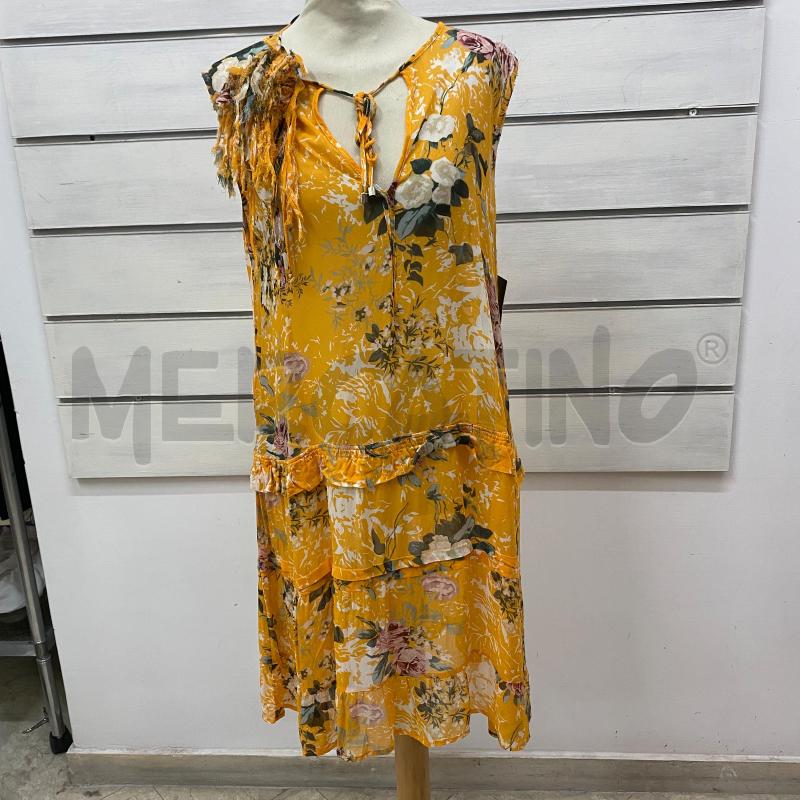 ABITO DONNA TWIN-SET ARANCIO CON FIORI VISCOSA | Mercatino dell'Usato Lago patria - giugliano in c. 1