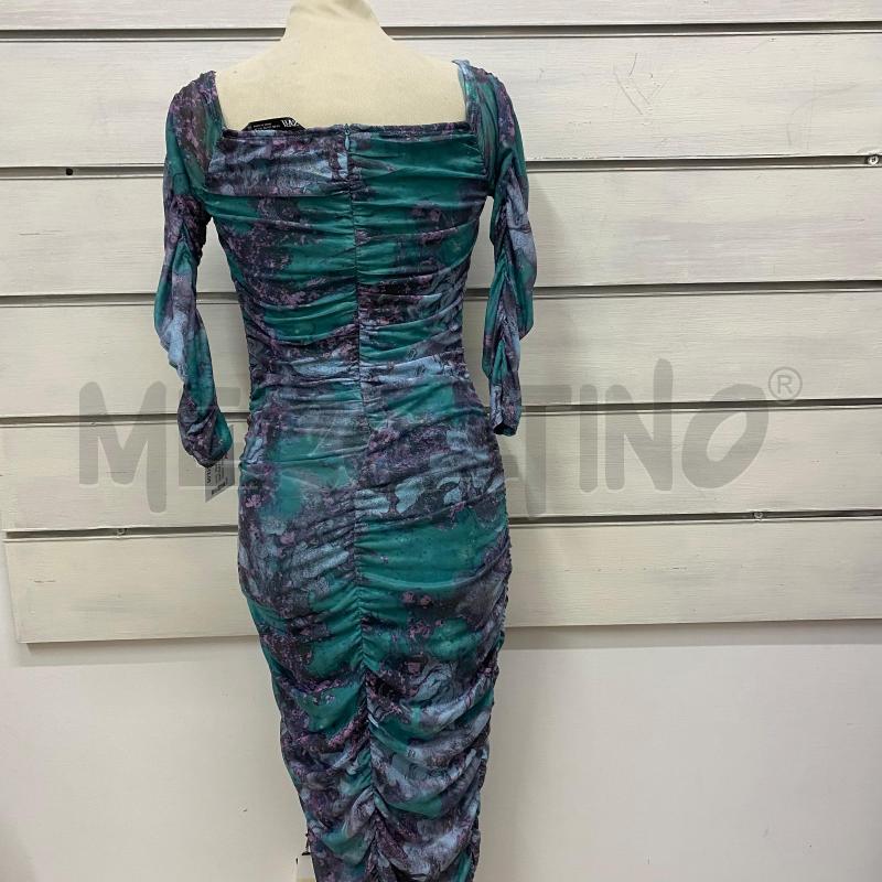 ABITO DONNA ZARA VERDE SFUMATO VIOLA ELASTICI MANICHE LUNGHE ZIP DIETRO | Mercatino dell'Usato Lago patria - giugliano in c. 3