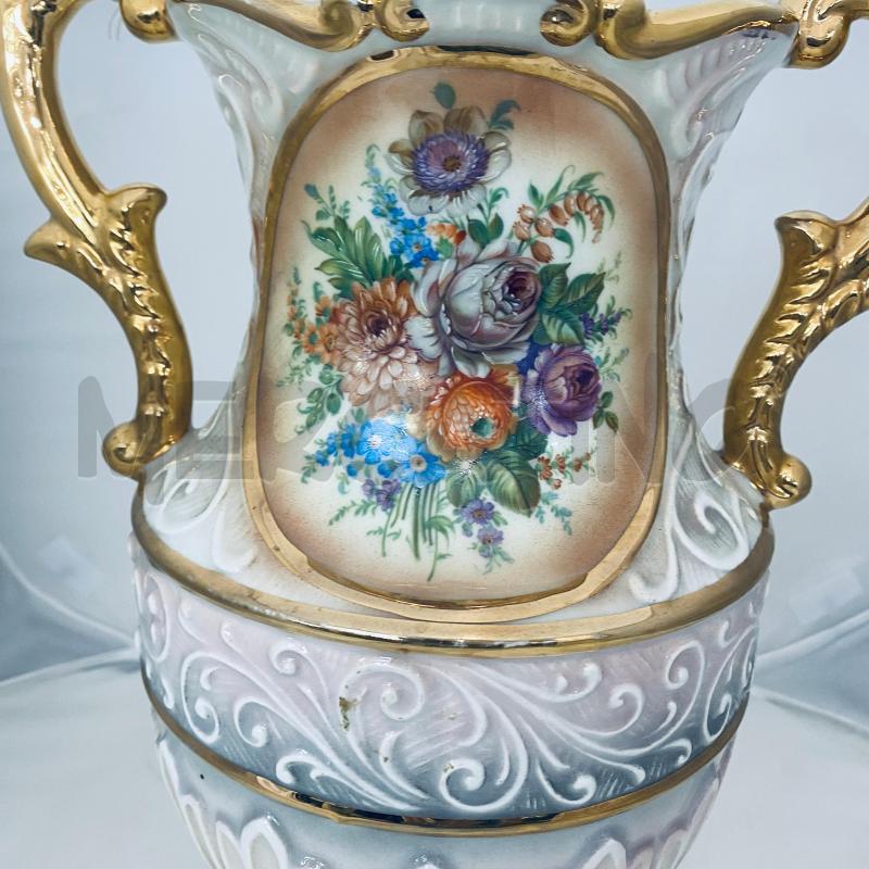 ANFORA LE TRE TORRI MANICI DORATI DECORI FLOREALI | Mercatino dell'Usato Lago patria - giugliano in c. 2