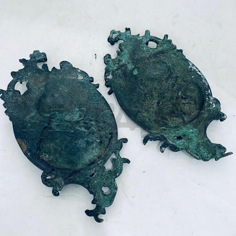 APPENDINO COPPIA TARGA MURALE ANTICO METALLO DORATO  | Mercatino dell'Usato Lago patria - giugliano in c. 4