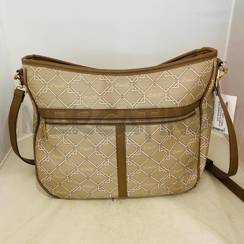 BORSA DONNA ALVIERO BEIGE MARRONE MONOGRAM | Mercatino dell'Usato Lago patria - giugliano in c. 1