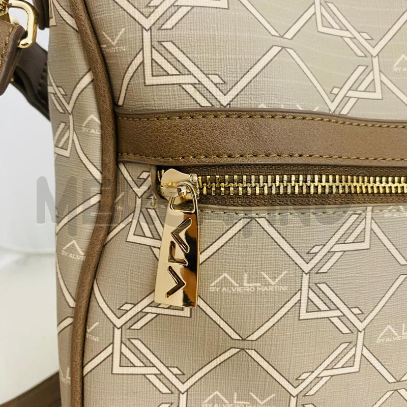 BORSA DONNA ALVIERO BEIGE MARRONE MONOGRAM | Mercatino dell'Usato Lago patria - giugliano in c. 2