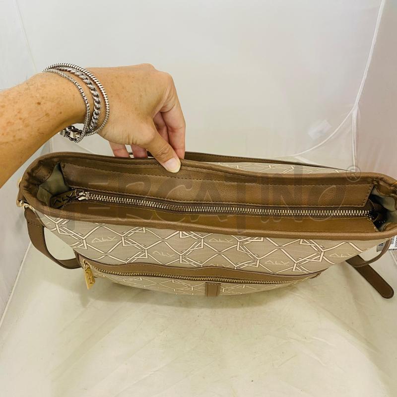 BORSA DONNA ALVIERO BEIGE MARRONE MONOGRAM | Mercatino dell'Usato Lago patria - giugliano in c. 3