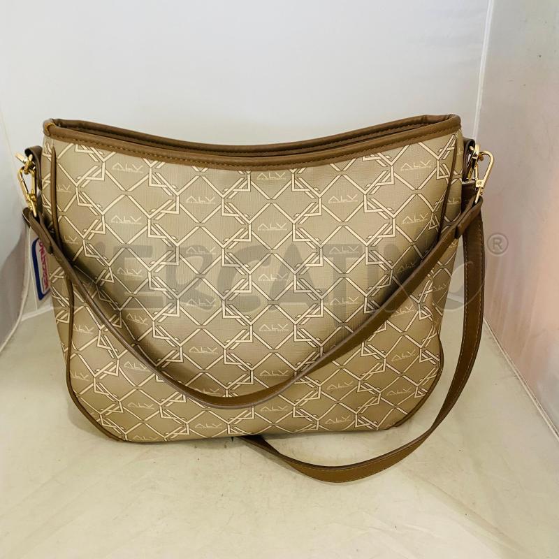 BORSA DONNA ALVIERO BEIGE MARRONE MONOGRAM | Mercatino dell'Usato Lago patria - giugliano in c. 5
