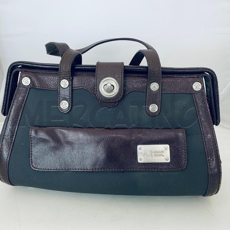 BORSA DONNA ARMANI JEANS MARRONE TELA E PELLE  | Mercatino dell'Usato Lago patria - giugliano in c. 1