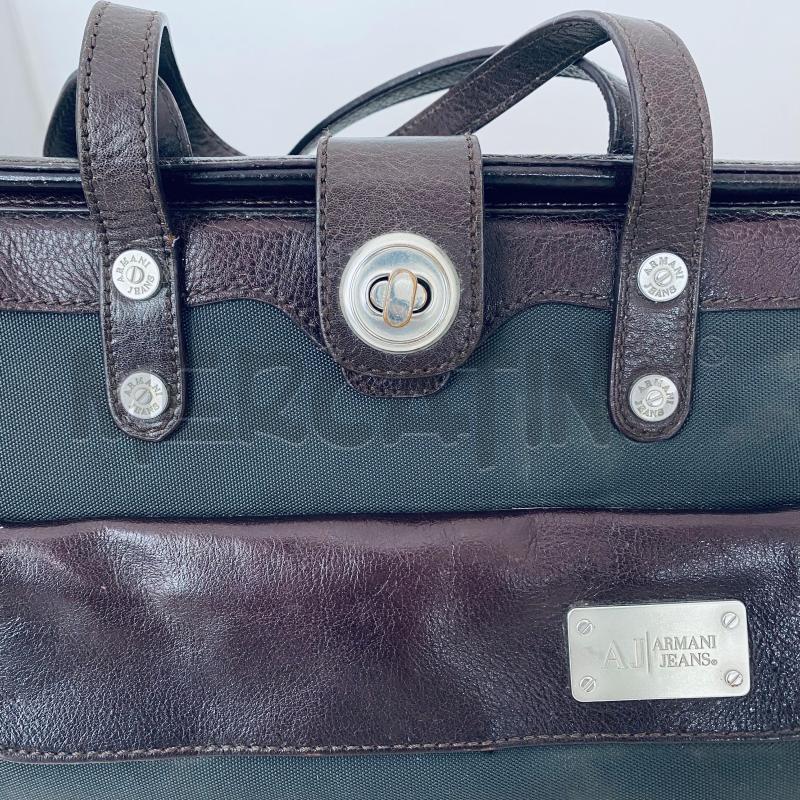 BORSA DONNA ARMANI JEANS MARRONE TELA E PELLE  | Mercatino dell'Usato Lago patria - giugliano in c. 5