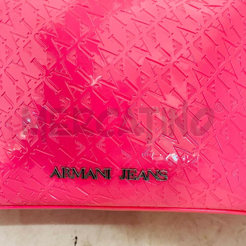 BORSA DONNA ARMANI JEANS ROSA  LUCIDA LOGO RIPETUTO | Mercatino dell'Usato Lago patria - giugliano in c. 2