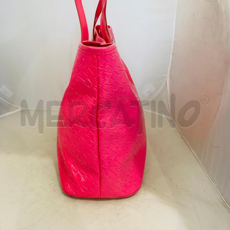 BORSA DONNA ARMANI JEANS ROSA  LUCIDA LOGO RIPETUTO | Mercatino dell'Usato Lago patria - giugliano in c. 4