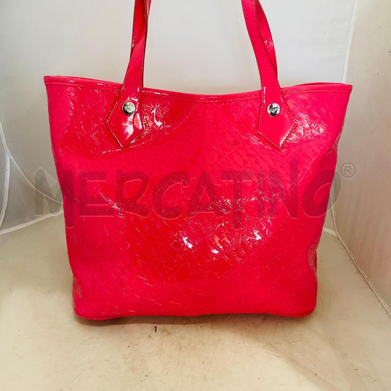 BORSA DONNA ARMANI JEANS ROSA  LUCIDA LOGO RIPETUTO | Mercatino dell'Usato Lago patria - giugliano in c. 5