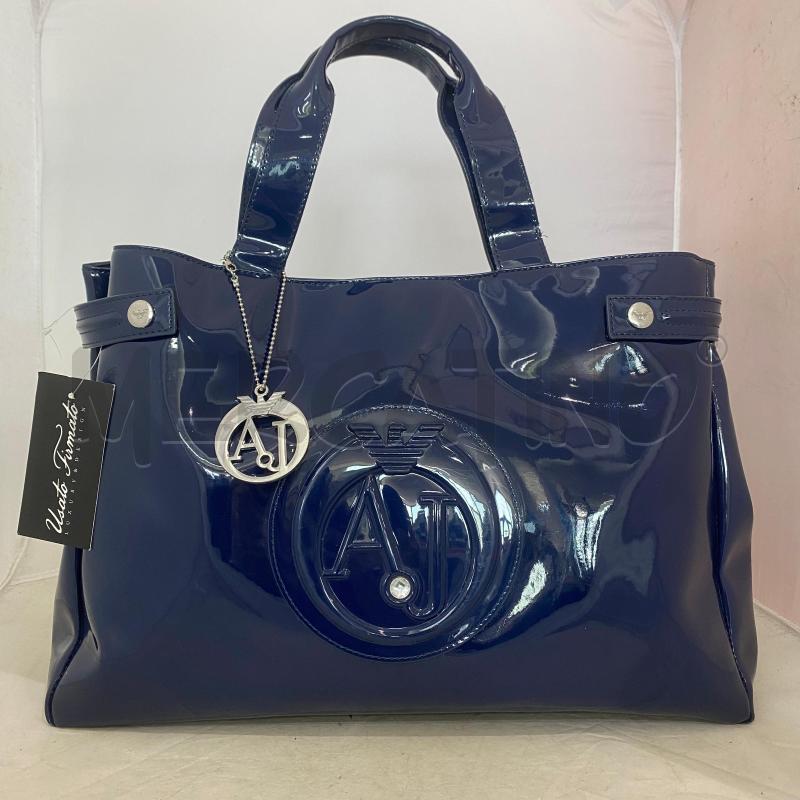BORSA DONNA ARMANI JEANS VERNICE BLU  | Mercatino dell'Usato Lago patria - giugliano in c. 1