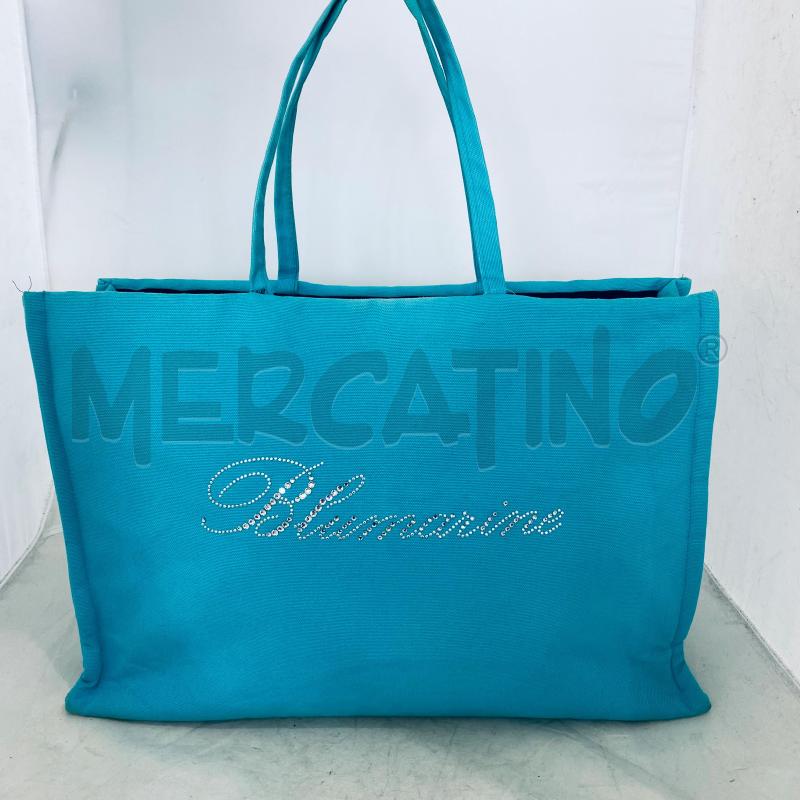BORSA DONNA BLUMARINE CELESTE TESSUTO DUE MANICI UNO UN PO SCUCITO | Mercatino dell'Usato Lago patria - giugliano in c. 1