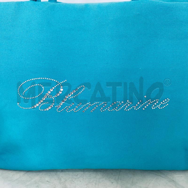 BORSA DONNA BLUMARINE CELESTE TESSUTO DUE MANICI UNO UN PO SCUCITO | Mercatino dell'Usato Lago patria - giugliano in c. 5
