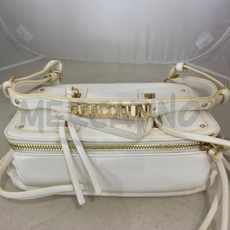 BORSA DONNA BRACCIALINI BIANCA QUADRATA DUE ZIP DETTAGLI DORATI  | Mercatino dell'Usato Lago patria - giugliano in c. 1