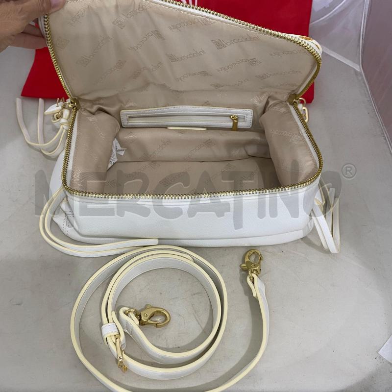 BORSA DONNA BRACCIALINI BIANCA QUADRATA DUE ZIP DETTAGLI DORATI  | Mercatino dell'Usato Lago patria - giugliano in c. 3