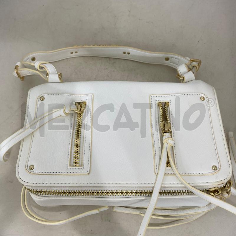 BORSA DONNA BRACCIALINI BIANCA QUADRATA DUE ZIP DETTAGLI DORATI  | Mercatino dell'Usato Lago patria - giugliano in c. 4