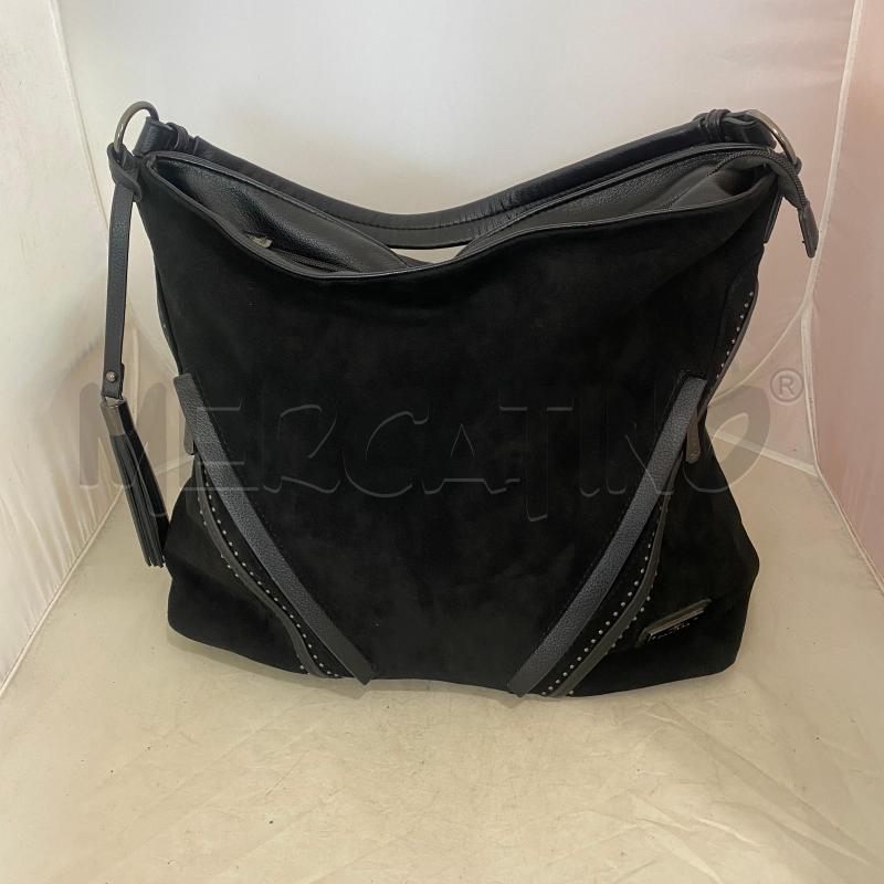 BORSA DONNA CHARRO NERA SCAMOSCIATA PICCOLE BORCHIE UN MANICO  | Mercatino dell'Usato Lago patria - giugliano in c. 1