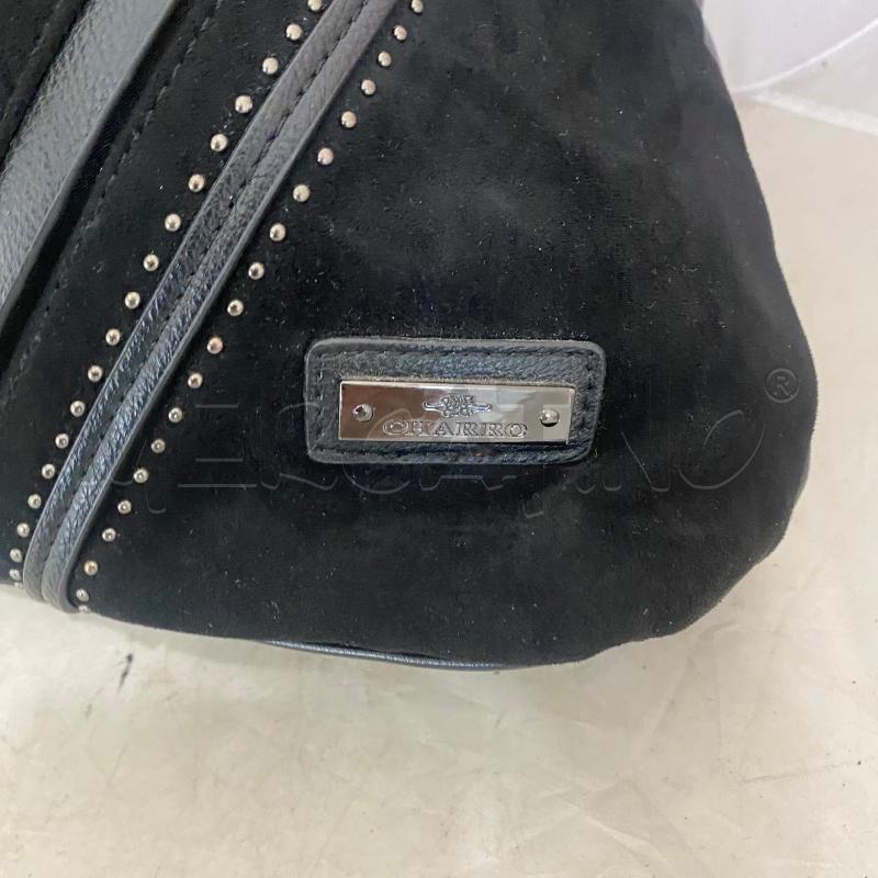 BORSA DONNA CHARRO NERA SCAMOSCIATA PICCOLE BORCHIE UN MANICO  | Mercatino dell'Usato Lago patria - giugliano in c. 2