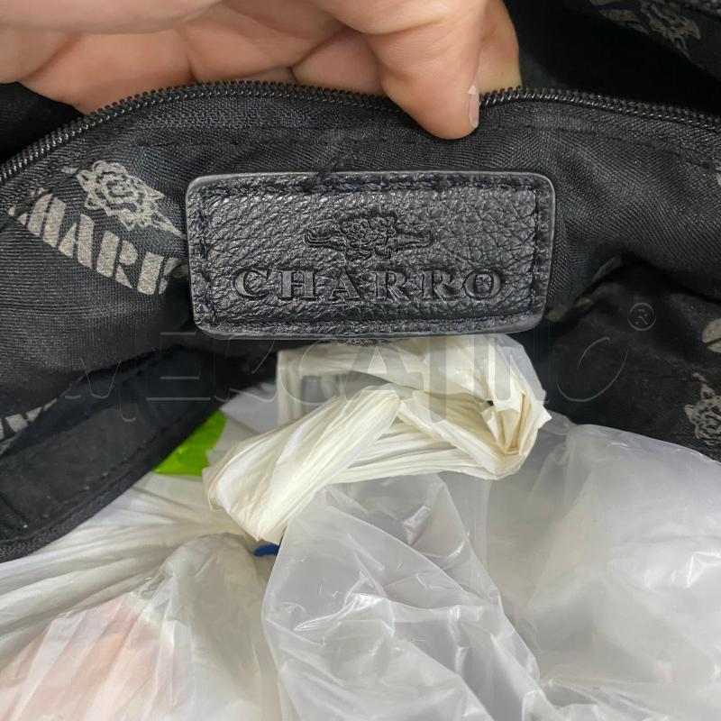 BORSA DONNA CHARRO NERA SCAMOSCIATA PICCOLE BORCHIE UN MANICO  | Mercatino dell'Usato Lago patria - giugliano in c. 5