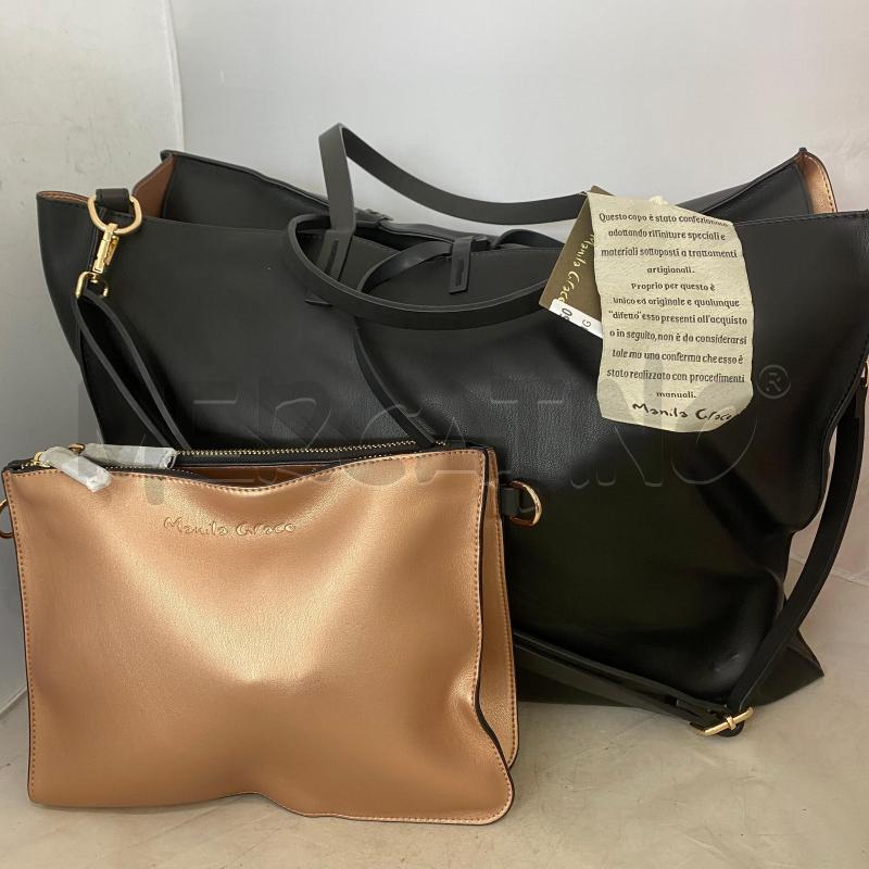 BORSA DONNA CON POCHETTE MANILA GRACE FELICIA BIG NERA | Mercatino dell'Usato Lago patria - giugliano in c. 2