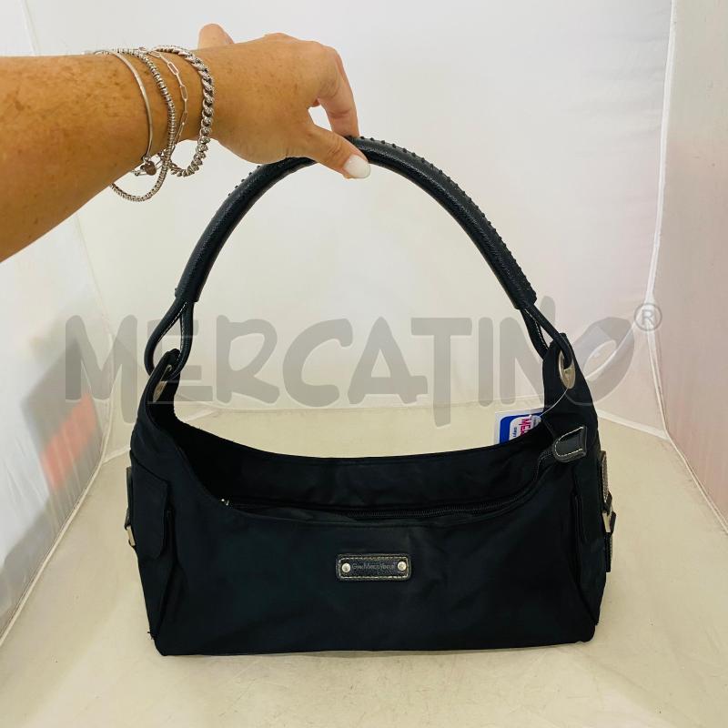 BORSA DONNA GIAN MARCO VENTURI NERA PELLE E TESSUTO | Mercatino dell'Usato Lago patria - giugliano in c. 2