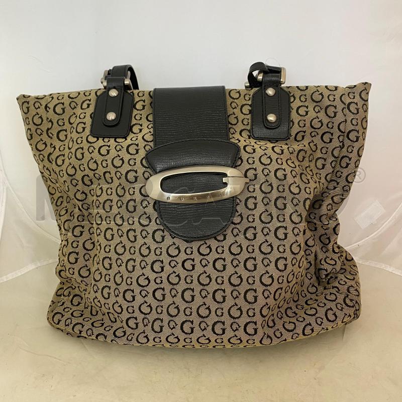 BORSA DONNA GUESS BY MARICANO TESSUTO MONOGRAM BEIGE  | Mercatino dell'Usato Lago patria - giugliano in c. 1