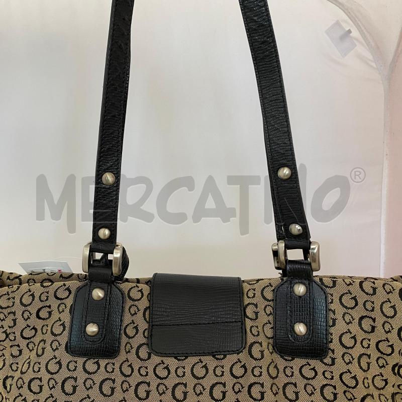 BORSA DONNA GUESS BY MARICANO TESSUTO MONOGRAM BEIGE  | Mercatino dell'Usato Lago patria - giugliano in c. 3