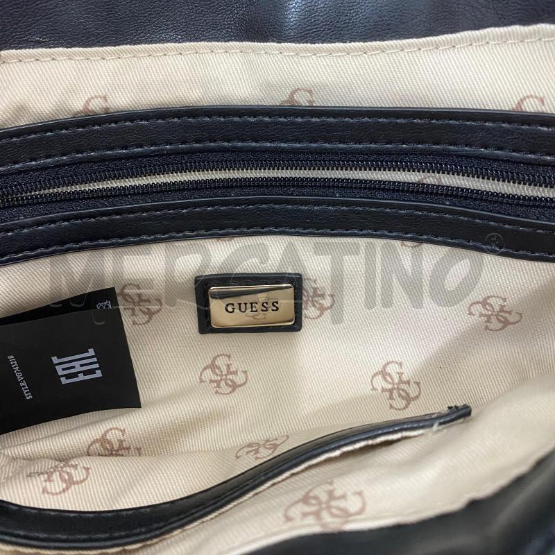 BORSA DONNA GUESS SHANINA NERA TRAPUNTATA CATENE CON CIONDOLO | Mercatino dell'Usato Lago patria - giugliano in c. 2