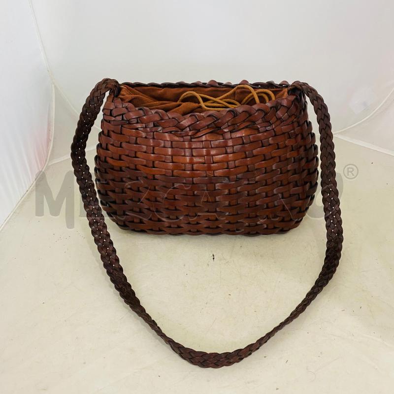 BORSA DONNA INTRECCIO PELLE MARRONE  | Mercatino dell'Usato Lago patria - giugliano in c. 1