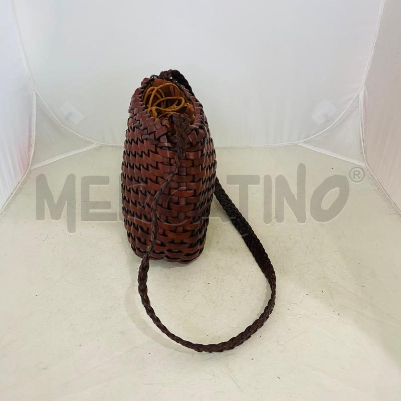 BORSA DONNA INTRECCIO PELLE MARRONE  | Mercatino dell'Usato Lago patria - giugliano in c. 3