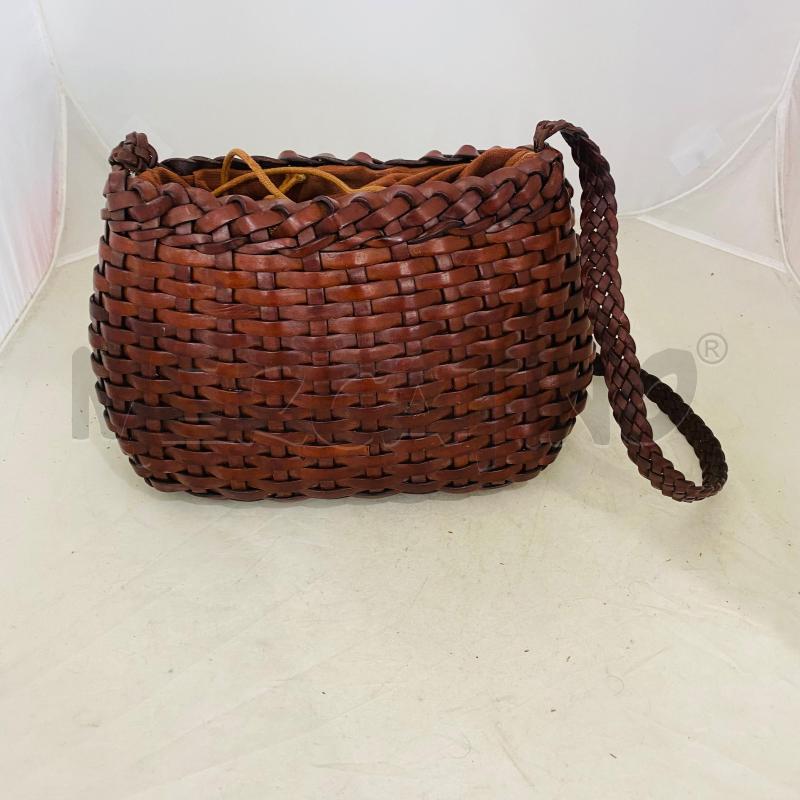 BORSA DONNA INTRECCIO PELLE MARRONE  | Mercatino dell'Usato Lago patria - giugliano in c. 4
