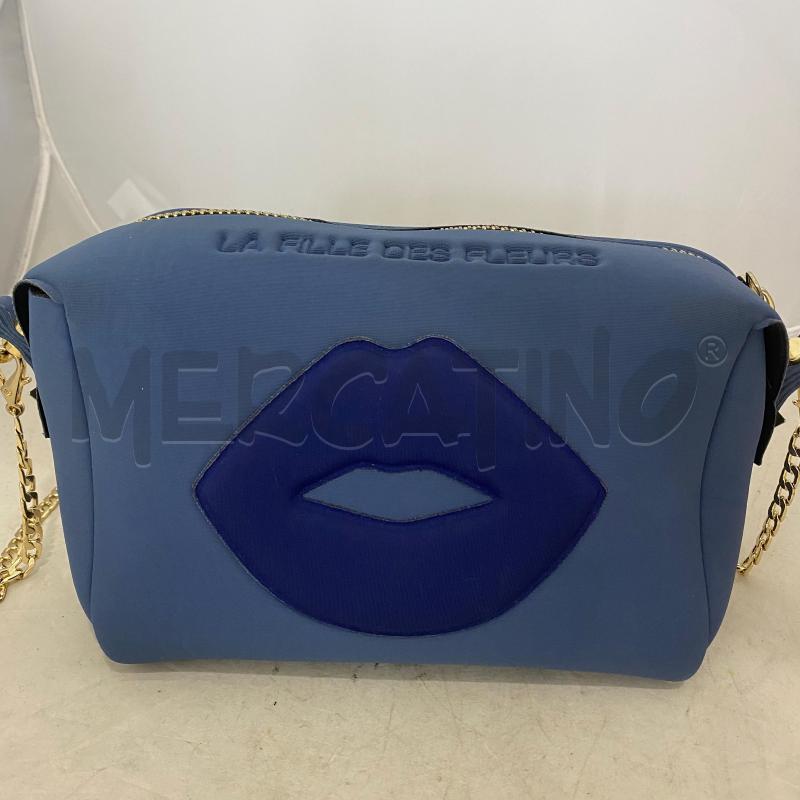 BORSA DONNA LA FILLE DES FLEURS IN TELA BLU | Mercatino dell'Usato Lago patria - giugliano in c. 1
