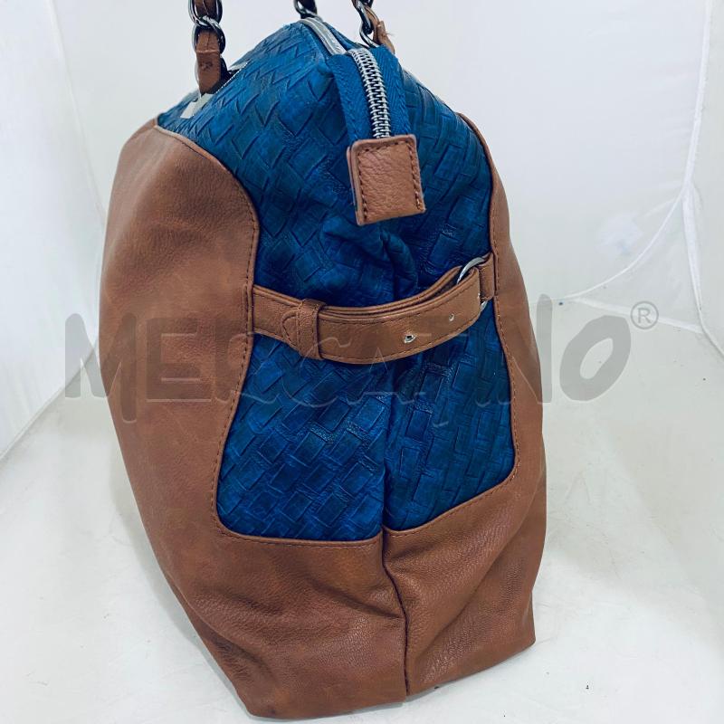 BORSA DONNA LE PANDORINE MARRONE BLUETTE INTRECCIO | Mercatino dell'Usato Lago patria - giugliano in c. 2