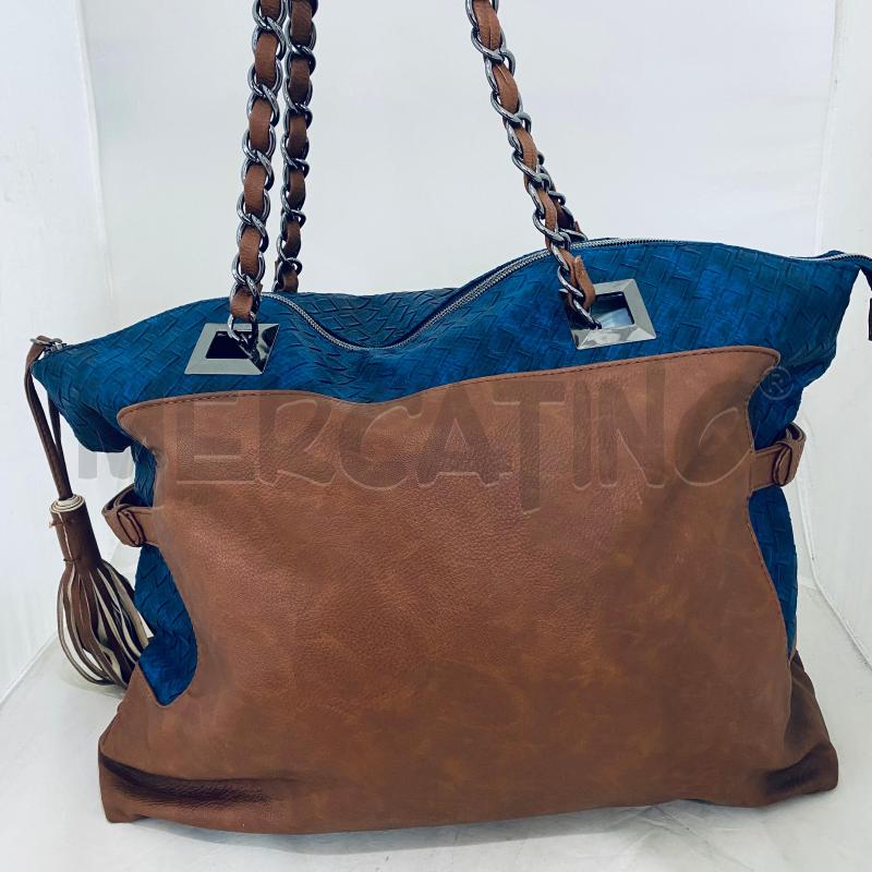 BORSA DONNA LE PANDORINE MARRONE BLUETTE INTRECCIO | Mercatino dell'Usato Lago patria - giugliano in c. 3