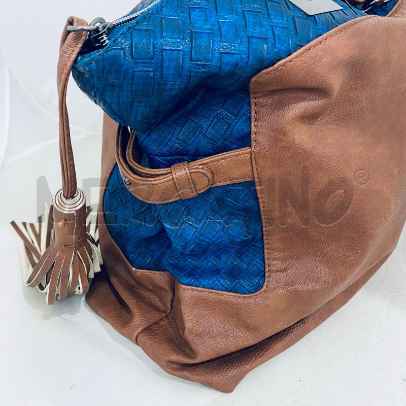BORSA DONNA LE PANDORINE MARRONE BLUETTE INTRECCIO | Mercatino dell'Usato Lago patria - giugliano in c. 4