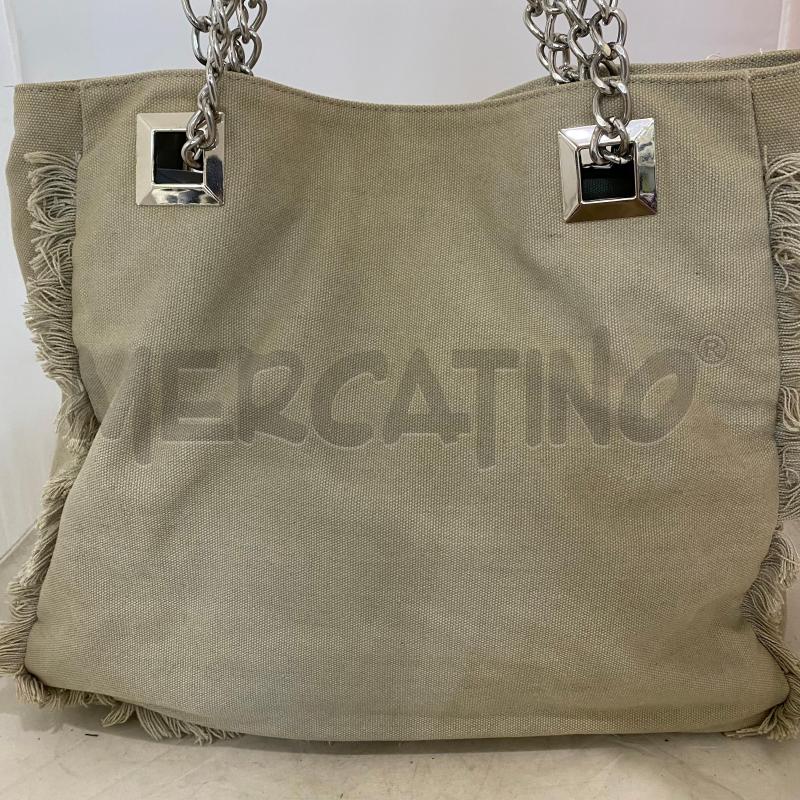 BORSA DONNA LE PANDORINE TESSUTO BEIGE SCRITTE CON PICCOLI PESCI COLORATI  | Mercatino dell'Usato Lago patria - giugliano in c. 4