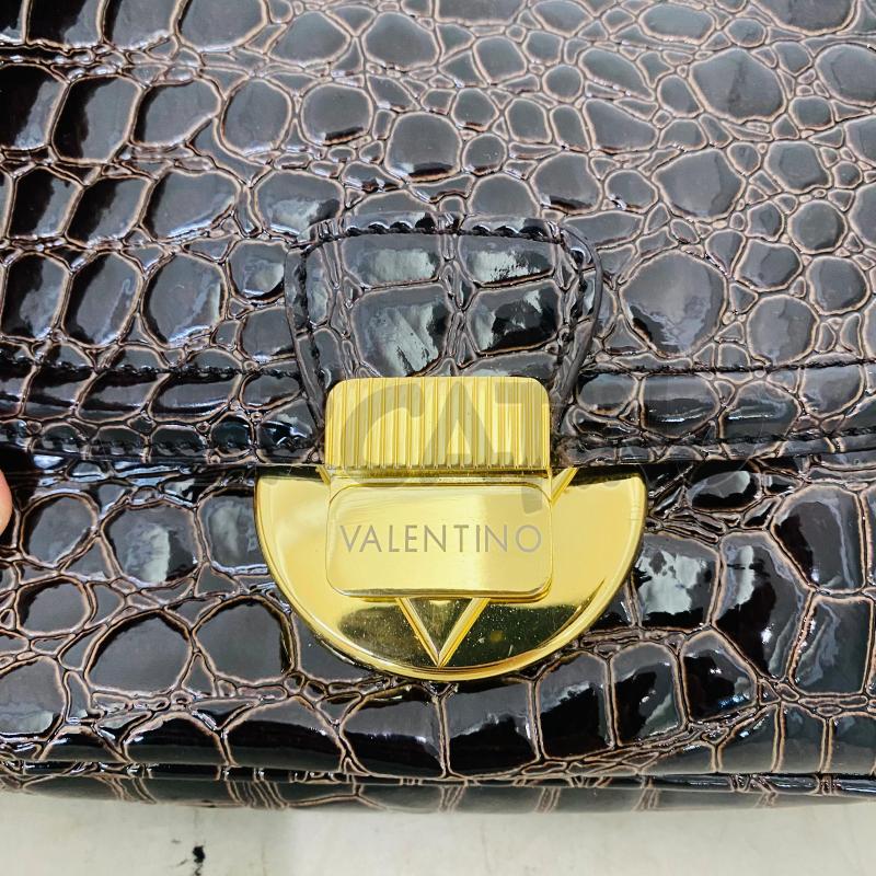 BORSA DONNA MARIO VALELENTINO MARRONE STILE COCCODRILLO UN MANICO  | Mercatino dell'Usato Lago patria - giugliano in c. 2