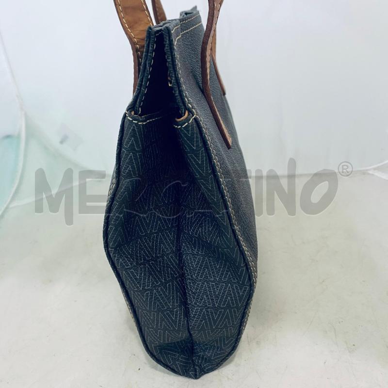 BORSA DONNA MARIO VALENTINO MARRONE MONOGRAMMA DUE MANICI  | Mercatino dell'Usato Lago patria - giugliano in c. 3