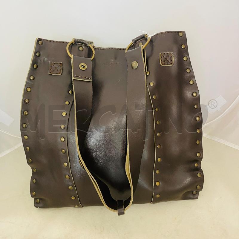 BORSA DONNA MAX&CO PELLE MARRONE BORCHIE BRONZO | Mercatino dell'Usato Lago patria - giugliano in c. 1