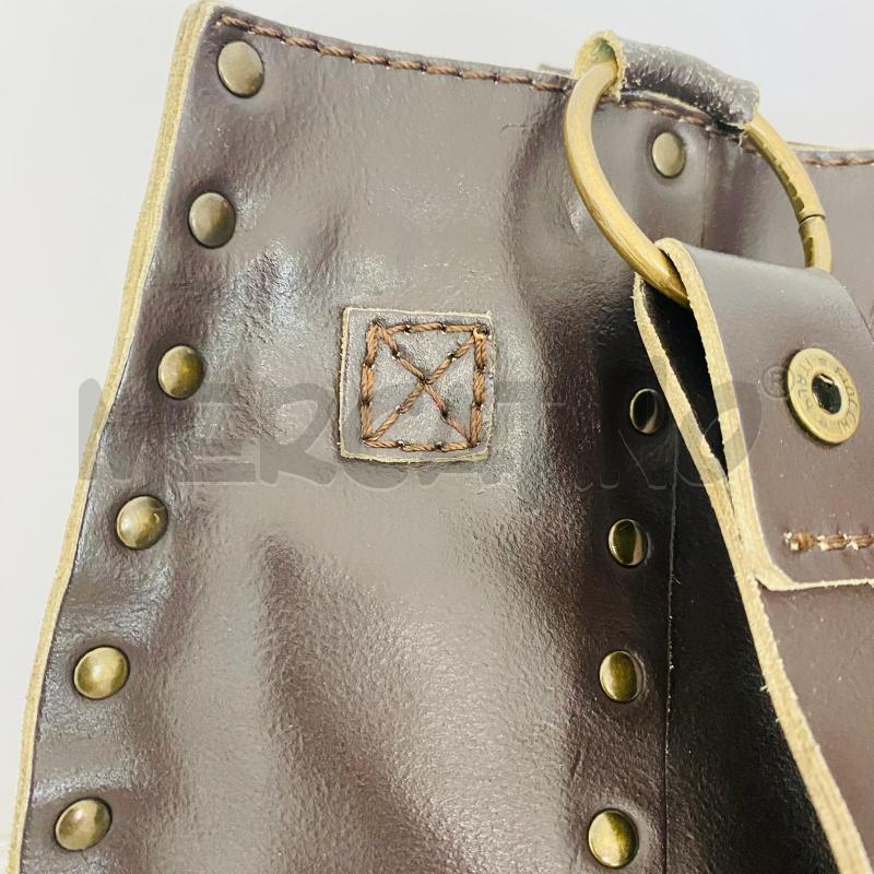 BORSA DONNA MAX&CO PELLE MARRONE BORCHIE BRONZO | Mercatino dell'Usato Lago patria - giugliano in c. 3