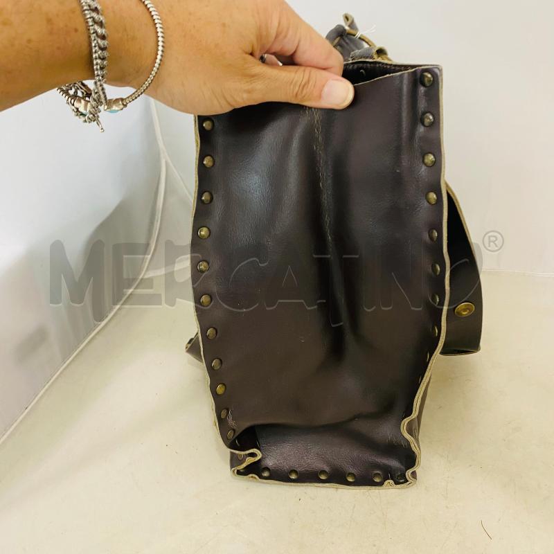 BORSA DONNA MAX&CO PELLE MARRONE BORCHIE BRONZO | Mercatino dell'Usato Lago patria - giugliano in c. 4