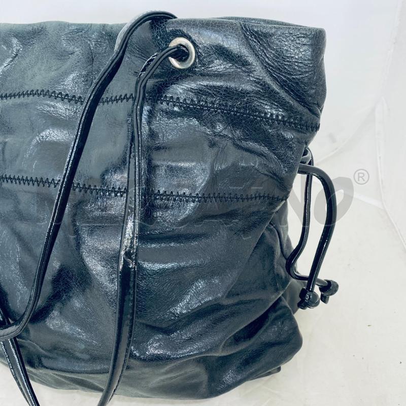 BORSA DONNA NANNINI PELLE NERA DUE MANICI SOTTILI  | Mercatino dell'Usato Lago patria - giugliano in c. 1