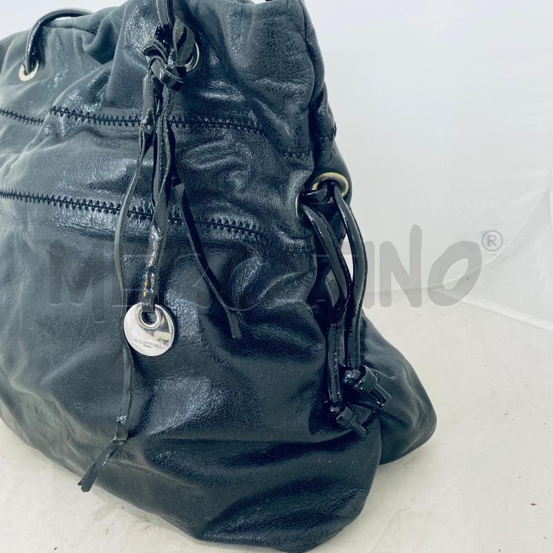 BORSA DONNA NANNINI PELLE NERA DUE MANICI SOTTILI  | Mercatino dell'Usato Lago patria - giugliano in c. 3