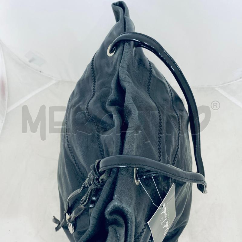 BORSA DONNA NANNINI PELLE NERA DUE MANICI SOTTILI  | Mercatino dell'Usato Lago patria - giugliano in c. 5