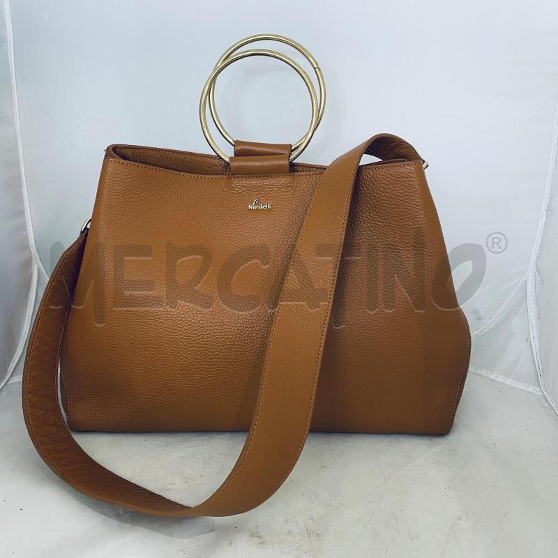 BORSA DONNA NARDELLI MARRONE MANICI DORATI | Mercatino dell'Usato Lago patria - giugliano in c. 1