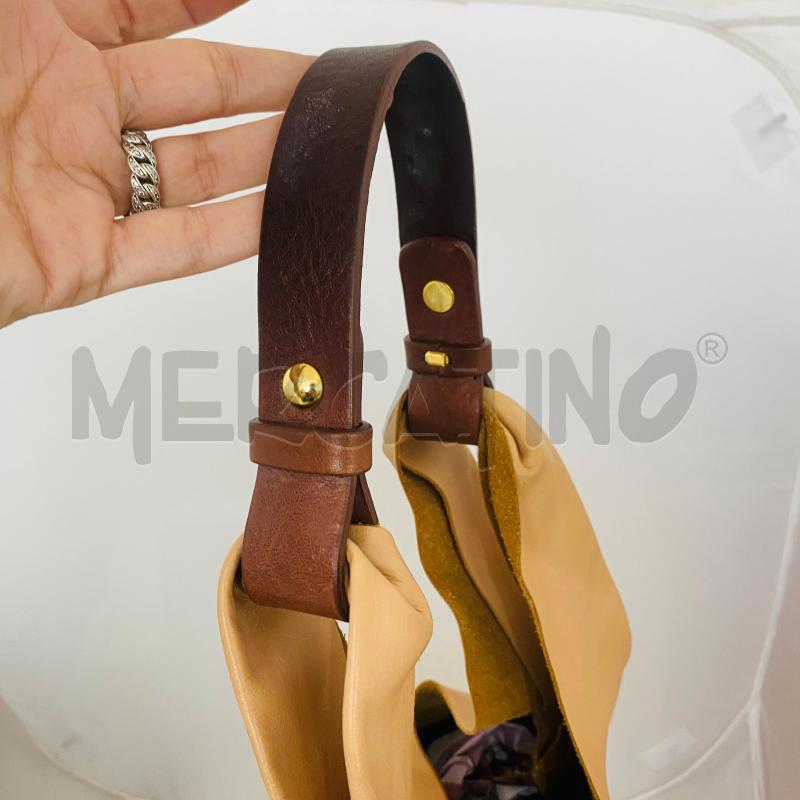 BORSA DONNA NARDELLI VERA PELLE BEIGE MANICO MARRONE | Mercatino dell'Usato Lago patria - giugliano in c. 2