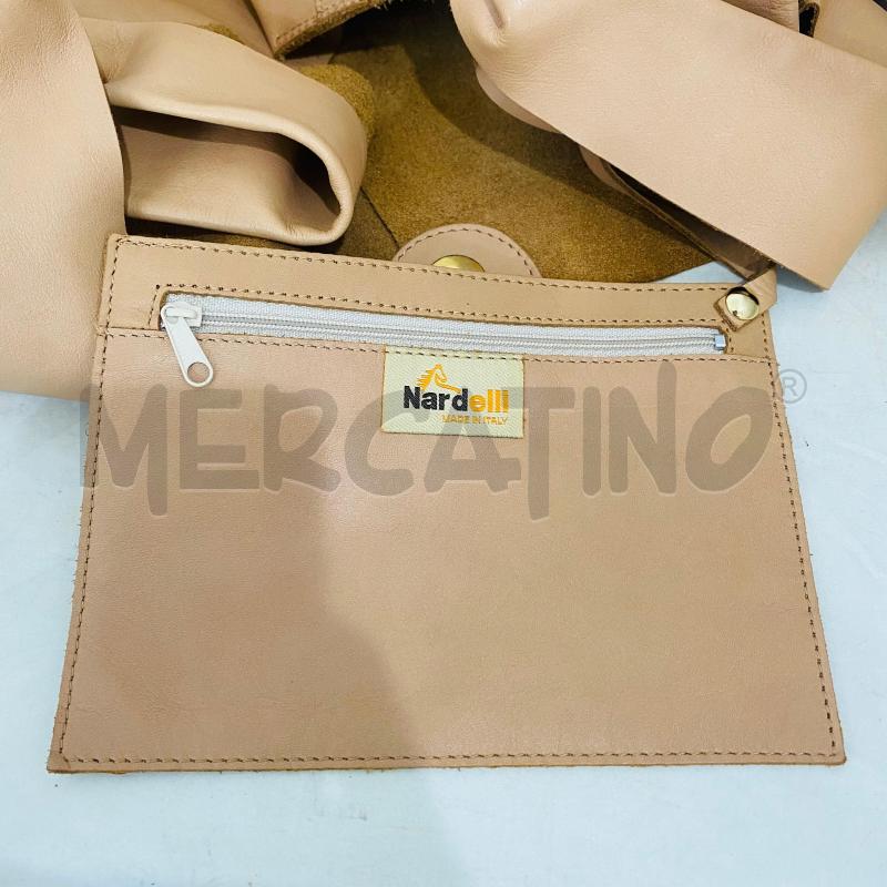 BORSA DONNA NARDELLI VERA PELLE BEIGE MANICO MARRONE | Mercatino dell'Usato Lago patria - giugliano in c. 5