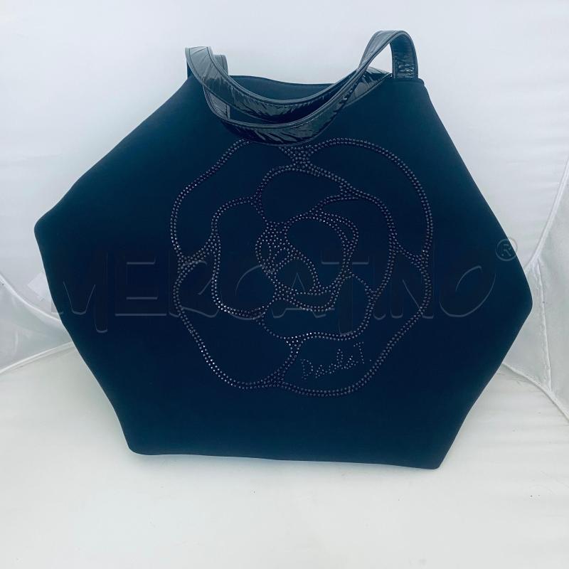 BORSA DONNA NERA PAOLA T NERA DISEGNO ROSA | Mercatino dell'Usato Lago patria - giugliano in c. 1