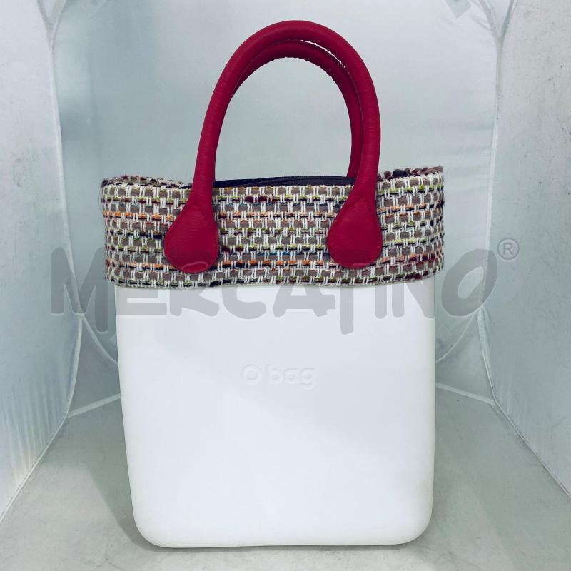 BORSA DONNA OBAG BIANCA TESSUTO RIMOVIBILE MANICI ROSA  | Mercatino dell'Usato Lago patria - giugliano in c. 1