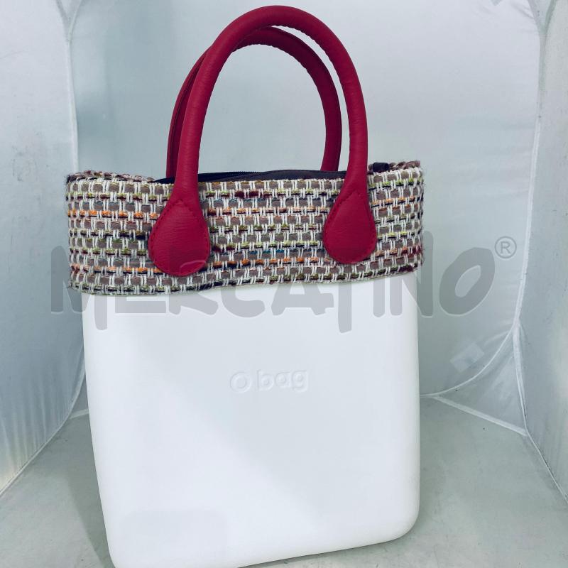 BORSA DONNA OBAG BIANCA TESSUTO RIMOVIBILE MANICI ROSA  | Mercatino dell'Usato Lago patria - giugliano in c. 2